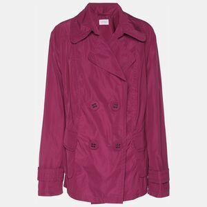 Mybc Pink Nylon Double Breasted Belted Blazer Xl